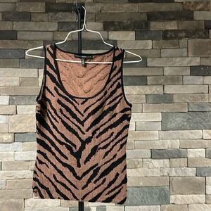 WhiteHouseBlackMarket 
Fitted knit, sleeveless tank with tiger pattern